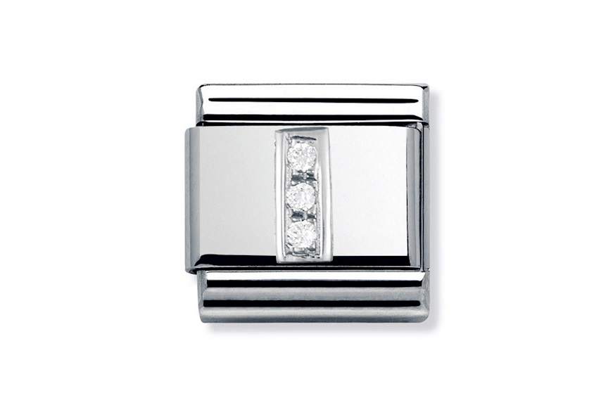 I Letter Composable steel silver and zircons Nomination