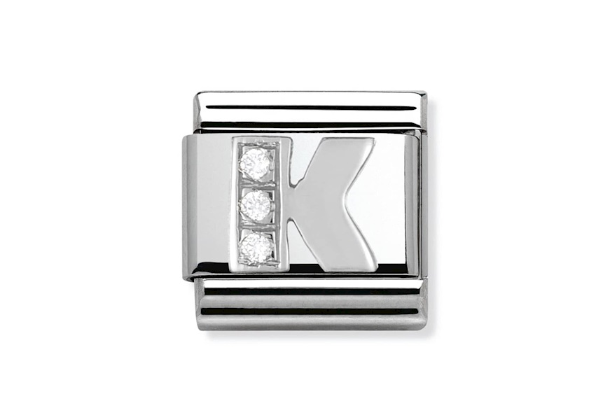 K Letter Composable steel silver and zircons Nomination