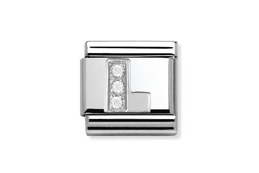 L Letter Composable steel silver and zircons Nomination