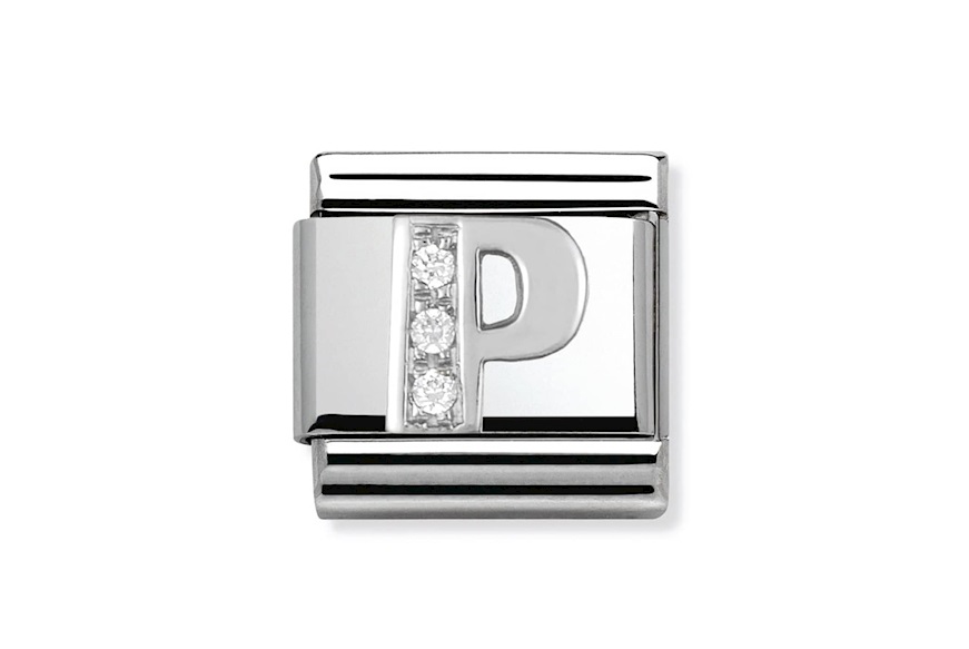 P Letter Composable steel silver and zircons Nomination