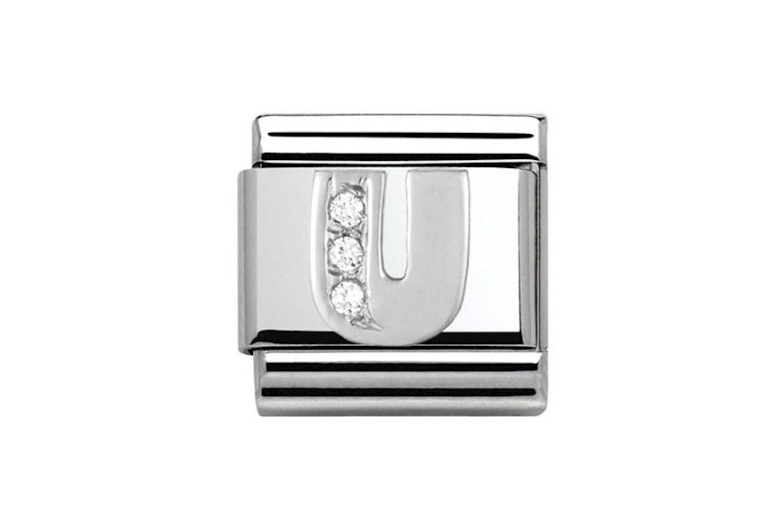 U Letter Composable steel silver and zircons Nomination