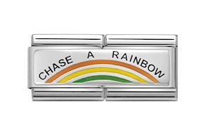Chase a Rainbow Composable acciaio e argento Nomination
