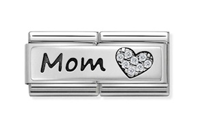 Mom Composable acciaio argento e zirconi