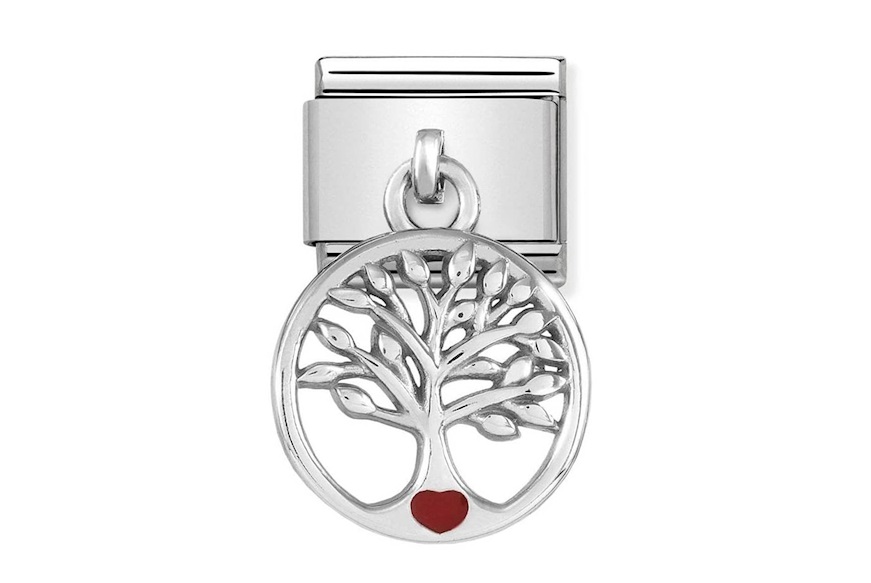 Albero della Vita Composable acciaio con cuore rosso Nomination