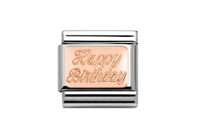 Happy Birthday Composable acciaio e oro rosa Nomination