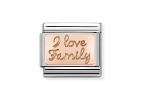 I Love Family Composable acciaio e oro rosa