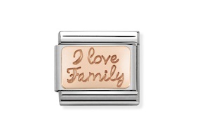 I Love Family Composable acciaio e oro rosa Nomination