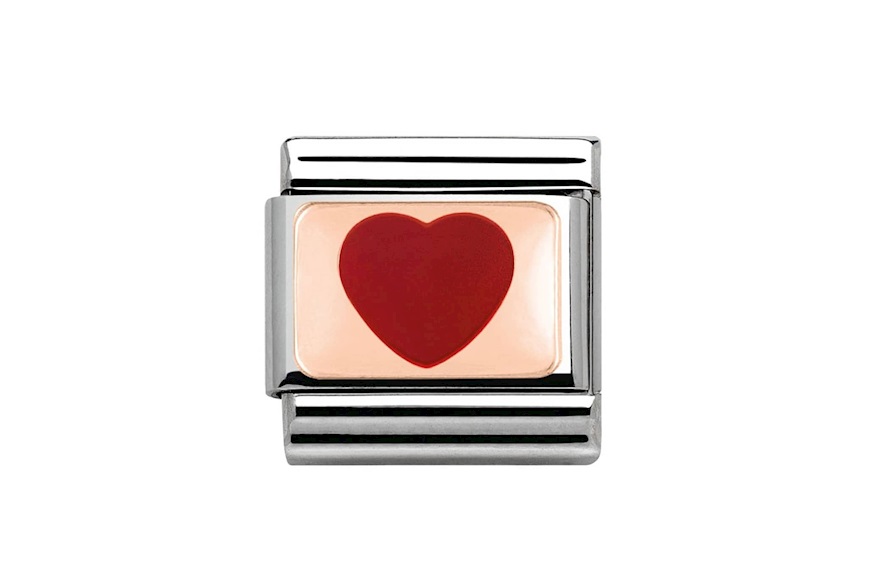 Red Heart Composable steel rosegold and enamel Nomination