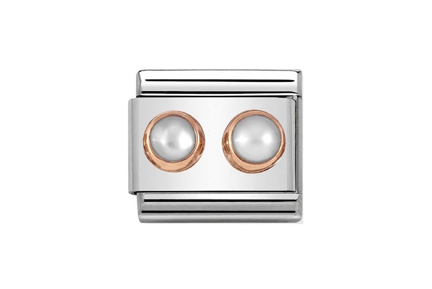 White Pearl Composable steel and rosè gold Nomination