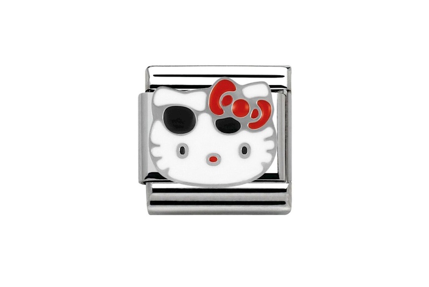 Hello Kitty Composable acciaio fiocco rosso Nomination