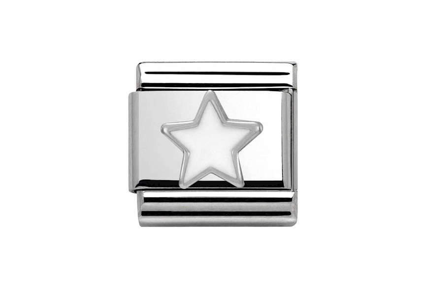 White Star Composable steel silver and enamel Nomination