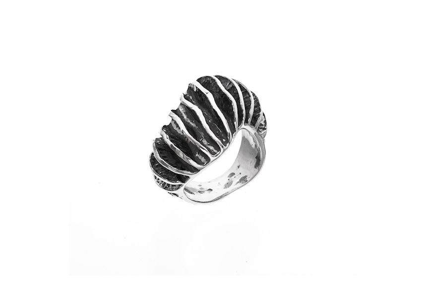 Ring Origami silver burnished Selezione Zanolli