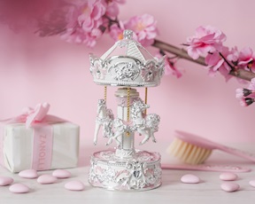 Music box Horses carousel pink Selezione Zanolli