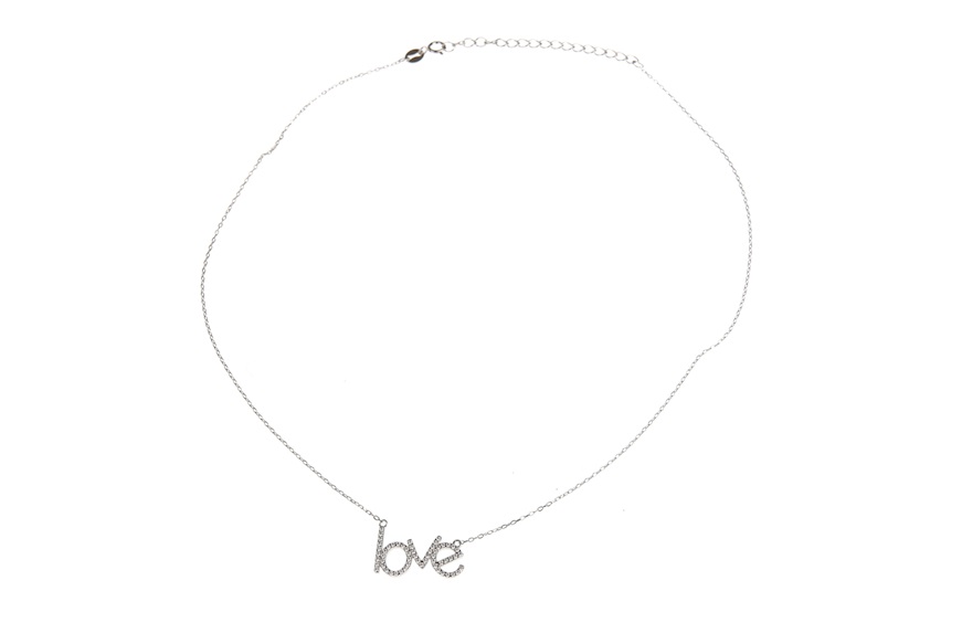 Necklace silver central love with cubic zirconia Selezione Zanolli