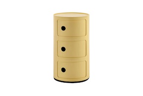 Cassettiera Componibile Bio a tre elementi colore giallo Kartell
