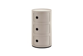 Cassettiera Componibile Bio a tre elementi colore panna Kartell