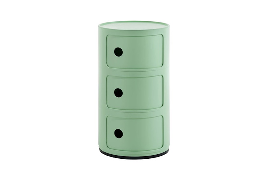 Cassettiera Componibile Bio a tre elementi colore verde Kartell