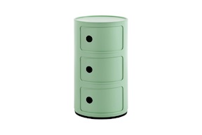 Cassettiera Componibile Bio a tre elementi colore verde Kartell