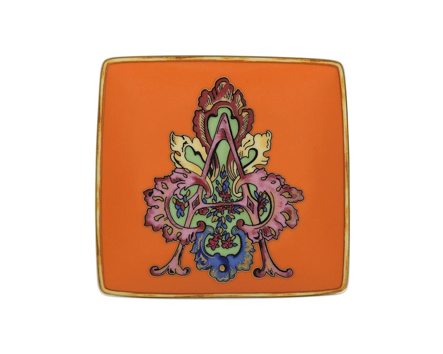 Piattino Alphabet porcellana lettera A Versace