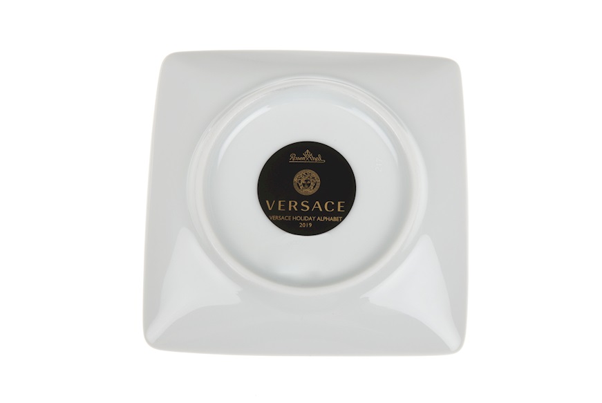 Plate Holiday Alphabet porcelain letter A Versace