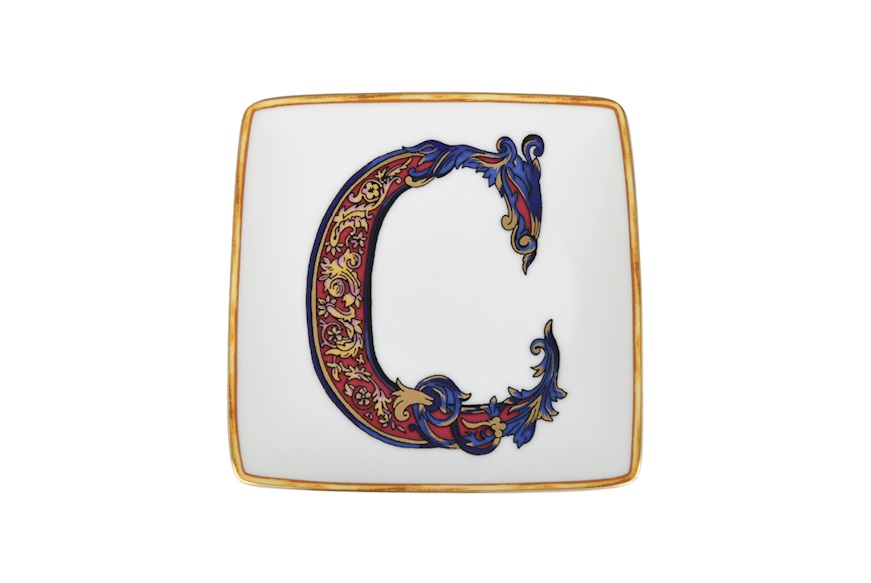 Plate Holiday Alphabet porcelain letter C Versace