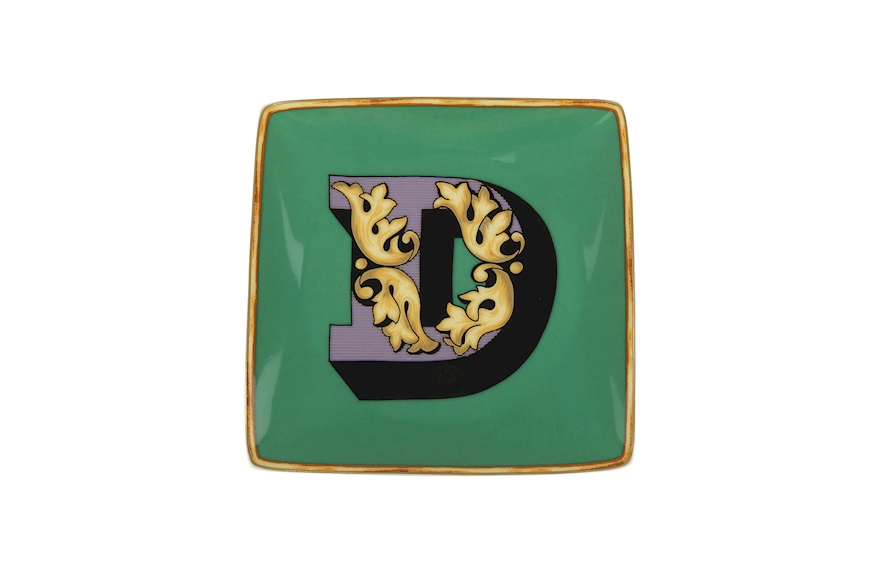 Plate Holiday Alphabet porcelain letter D Versace