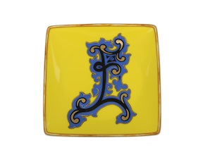 Plate Alphabet porcelain letter E Versace