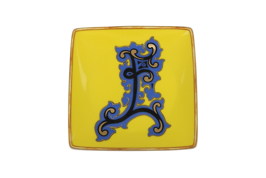 Plate Holiday Alphabet porcelain letter E Versace