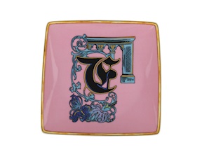 Plate Alphabet porcelain letter F Versace
