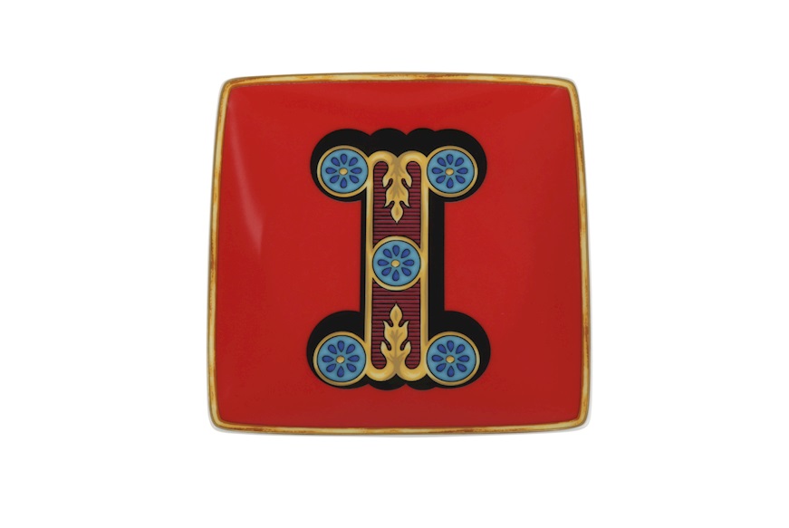 Plate Holiday Alphabet porcelain letter I Versace