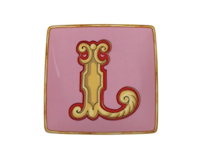 Piattino Alphabet porcellana lettera L Versace