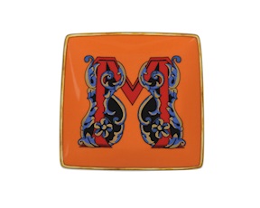 Piattino Alphabet porcellana lettera M Versace