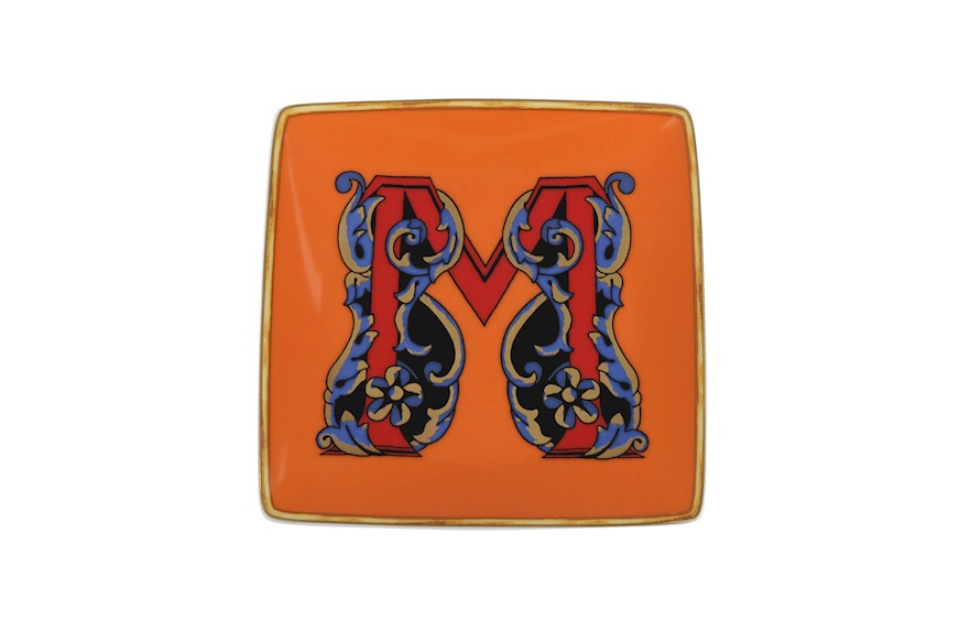 Plate Holiday Alphabet porcelain letter M Versace