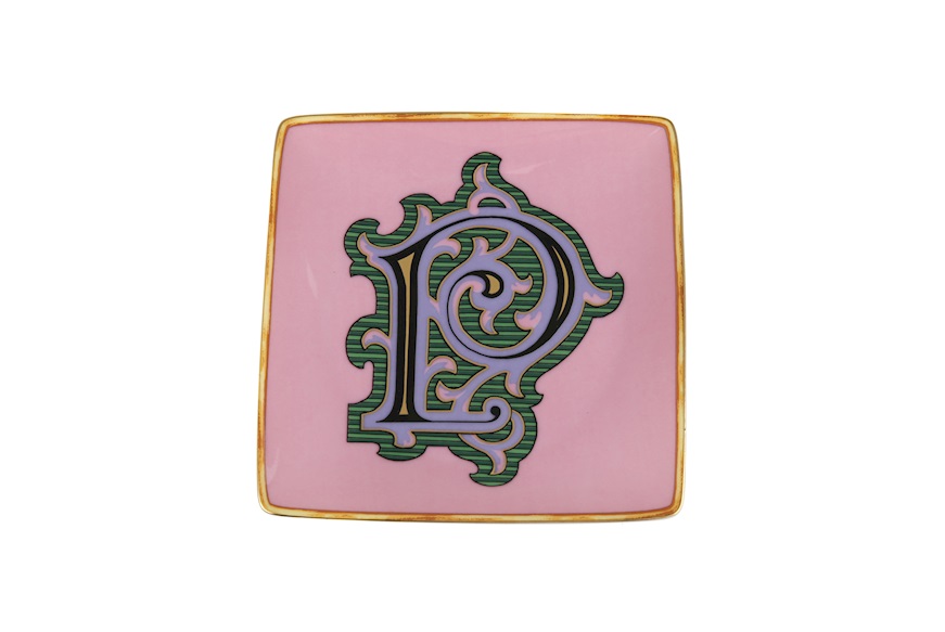 Plate Holiday Alphabet porcelain letter P Versace