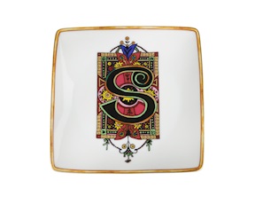 Plate Alphabet porcelain letter S Versace