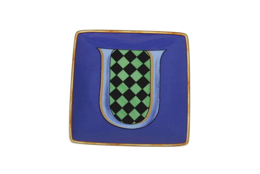 Plate Holiday Alphabet porcelain letter U Versace