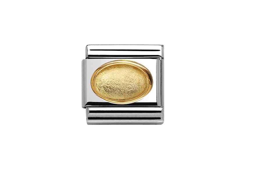 Cristallo di Rocca Composable acciaio e oro con foglia dorata Nomination