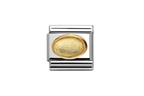Cristallo di Rocca Composable acciaio e oro con foglia dorata