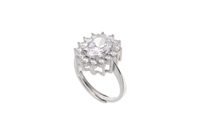 Ring silver white stone and zircons Selezione Zanolli