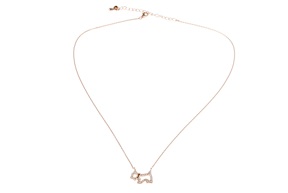 Collana argento cane pendente centrale con zirconi