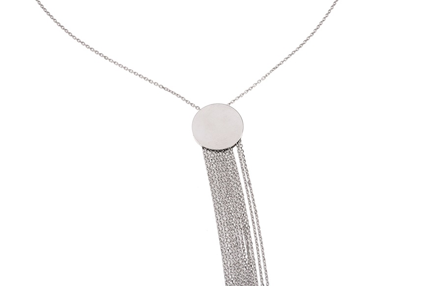 Necklace silver round pendant multifilament Selezione Zanolli