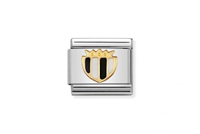 Black White Shield Composable steel gold and enamel Nomination