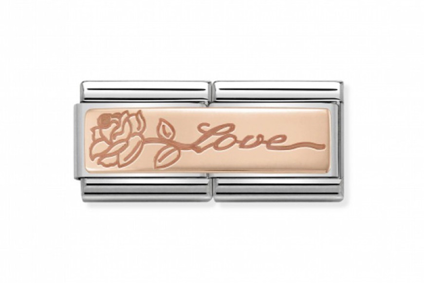 Love Composable acciaio e oro rosa Nomination