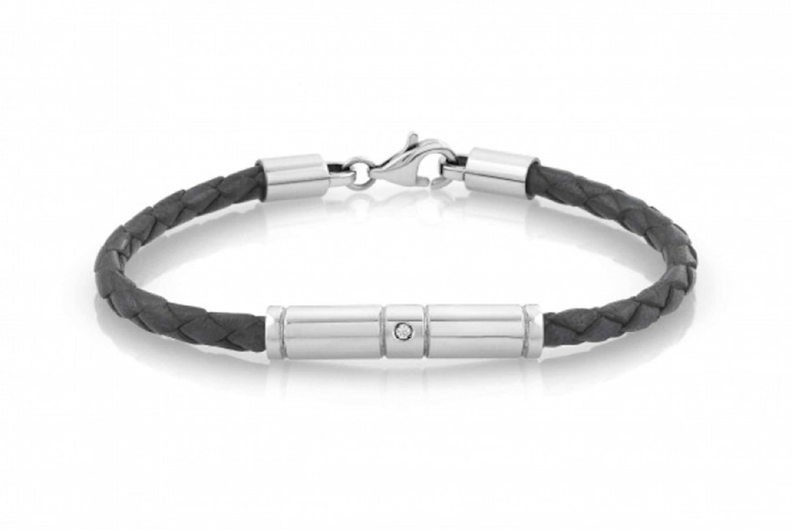 Bracelet Tribe steel dark grey and zircon Nomination