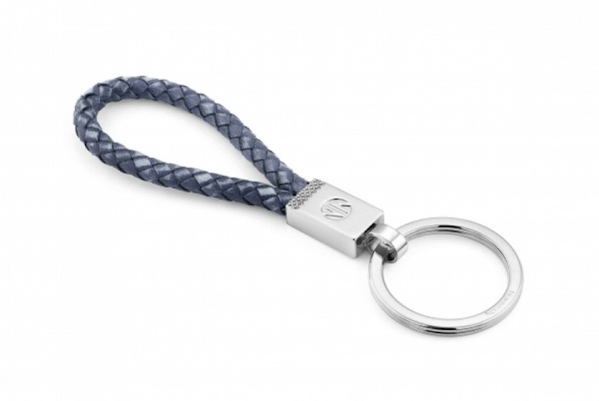 Keychain Tribe Ethno steel blue leather and zircon Nomination