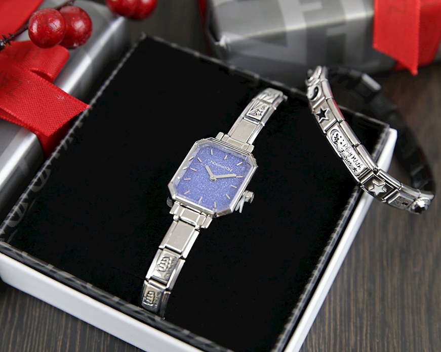 Orologio donna Composable acciaio con quadrante in glitter blu Nomination