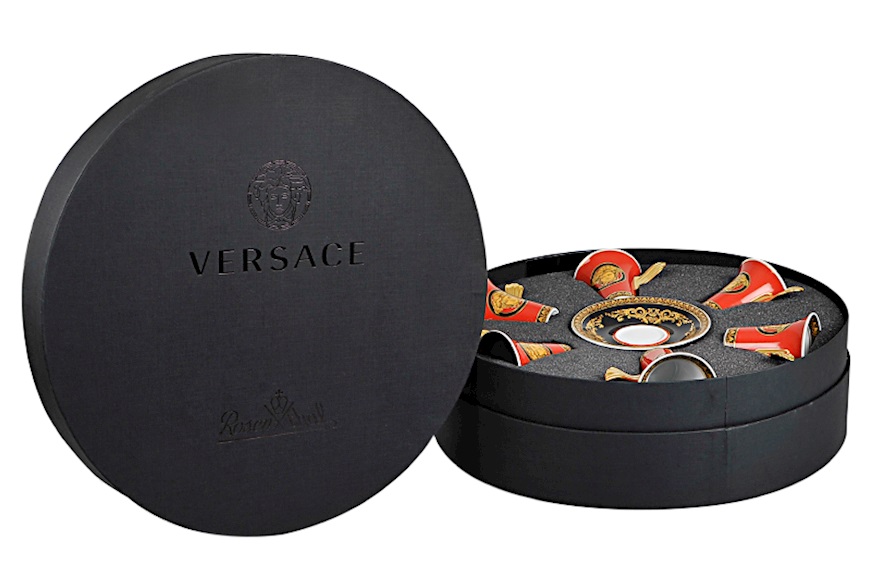 Set tazze espresso Medusa porcellana con piattini 6 pezzi Versace