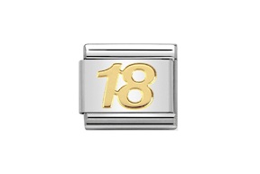Numero 18 Composable acciaio e oro