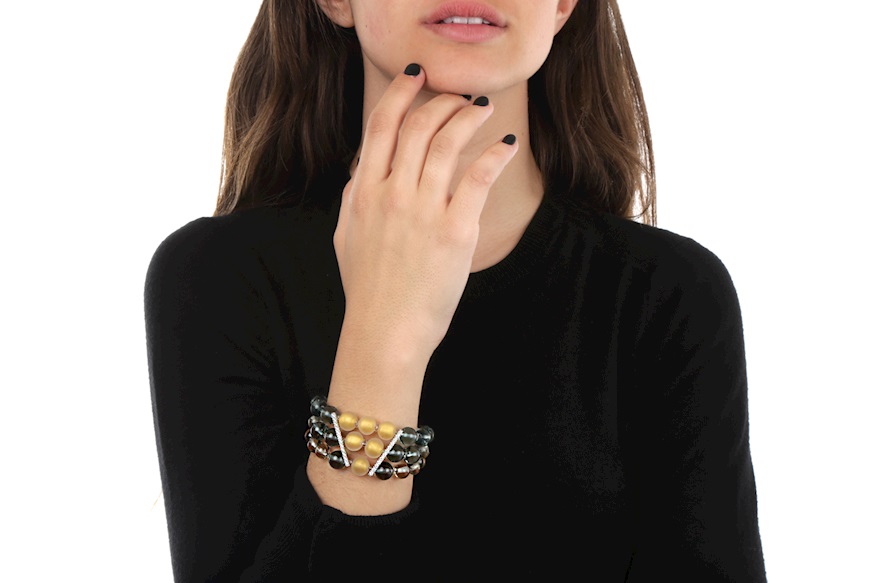 Bracelet Nuance grey and amber Antica Murrina
