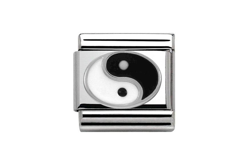 Yin Yang Composable acciaio argento e smalto Nomination